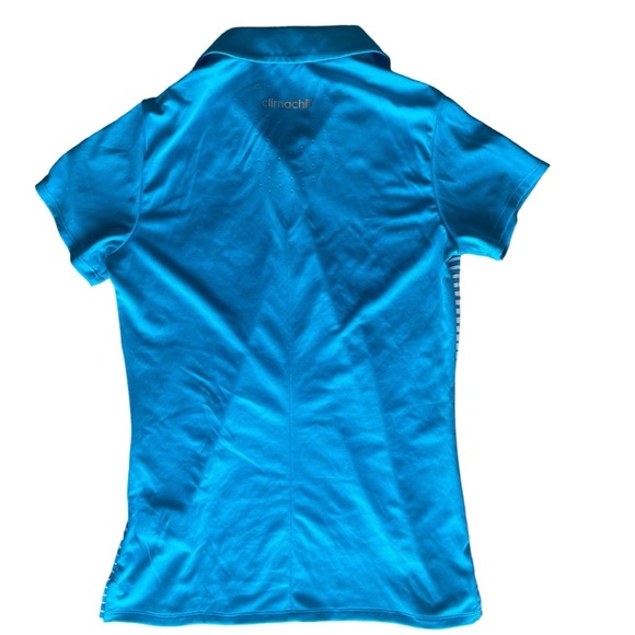 Adidas climachill women’s small collars cap sleeve quarter button up golf shirt - Picture 4 of 8